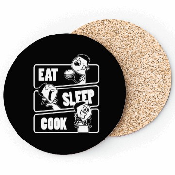 Discover Eat Sleep Cook Repeat Cooking Chef Culinary Funny Coasters