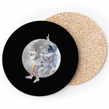 Discover Coffee Astronaut Relaxing On The Moon Coasters