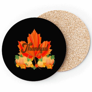 Discover Pumpkin Fall Autumn Thankful Thanksgiving Coasters