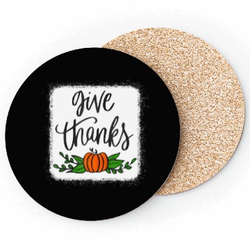 Discover Give Thanks Pumpkin Harvest Fall Autumn Coasters