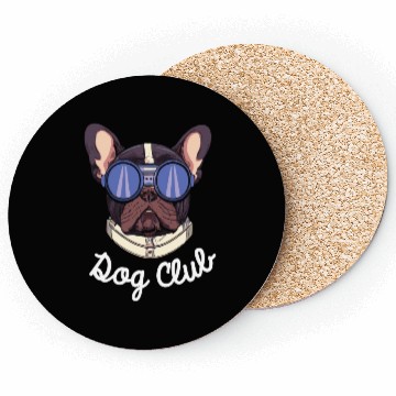 Discover Frenchie Dog Club Pilot Dog Lover Frenchie Coasters