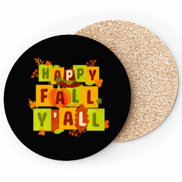 Discover Autumn Quote Happy Fall Y'all Leaves Fall Coasters