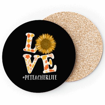 Discover PE Teacher Love Autumn Fall Sunflower Coasters