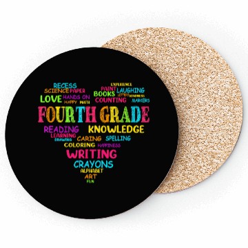 Discover Heart 4th Grade Typography Team Teacher Back To Coasters