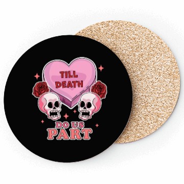 Discover Till Death Do Us Part Skeleton Skull Valentine s Coasters