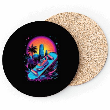 Discover Skateboarding Skateboard Skates 80s 90s Retro Coasters