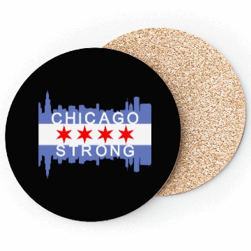 Discover Chicago Strong Chitown City yline Flag Coasters