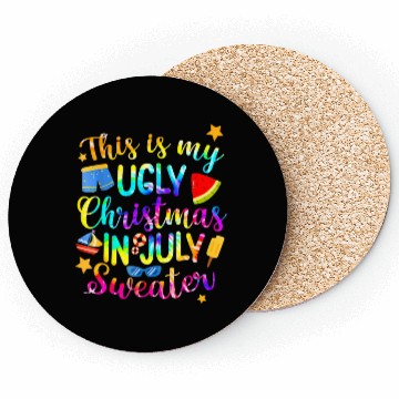Discover This Is My Christmas In July Sweater Summer Coasters