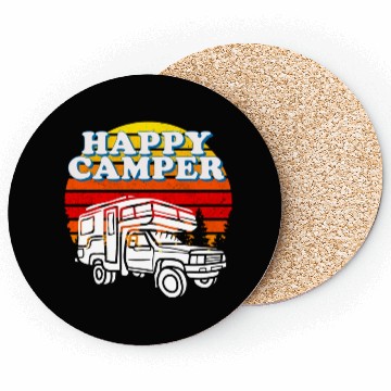 Discover Happy Camper Funny Camping Lover Coasters
