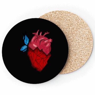 Discover Semi Geometric Semi Realistic Heart Design For Coasters