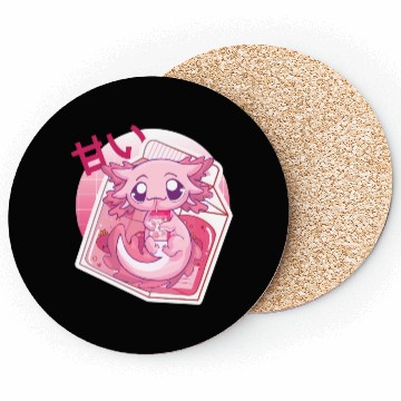 Discover Axolotl Pastel Goth Strawberry Milk Shake Anime Ja Coasters