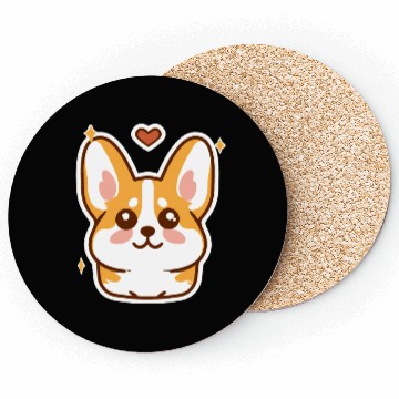Discover Kawaii Corgi Dog Lover Puppy Retro Coasters