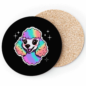 Discover Rainbow Poodle Dog Lover Puppy Coasters