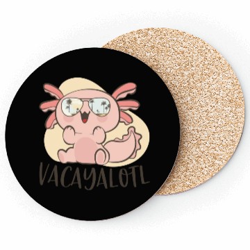 Discover Funny Axolotl Lover Pun Vacayalotl Cute Beach Coasters