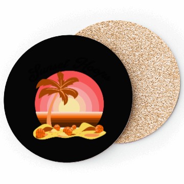 Discover Basketball Gift: Sunset Hoops Coasters