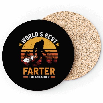 Discover Retro World'S Best Fer I Mean Father Bigfoot Coasters