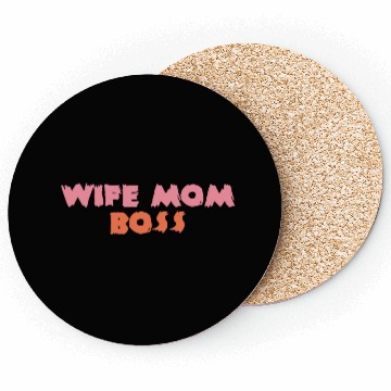 Discover Wife mom boss green Coasters