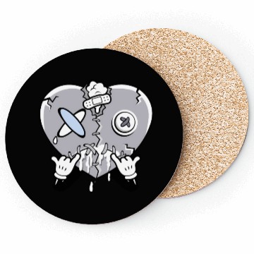 Discover Heart Crying Cement Grey 11S Coasters