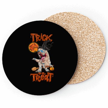 Discover Trick Or Treat Halloween Dinosaur T rex Mummy Coasters