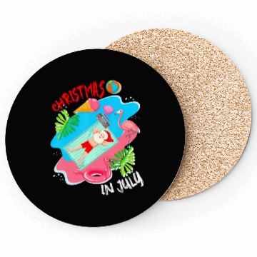 Discover Christmas In July Santa Relaxing On Beach Cute Coasters