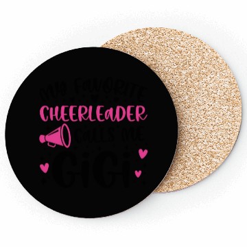Discover Proud Cheer Gigi Grandma Of A Cheerleader Gigi Coasters