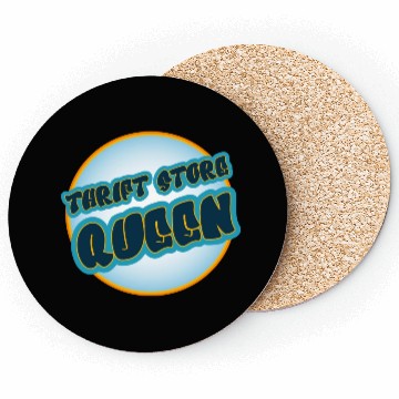Discover Thrift Store Queen blue orange Coasters