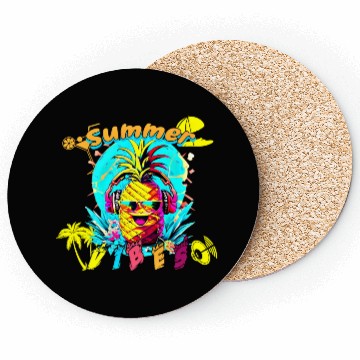 Discover Summer Vibes Pineapple Party Coasters