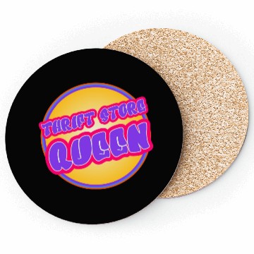 Discover Thrift Store Queen purple yellow Coasters