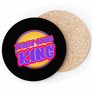 Discover Thrift Store King purple yellow Coasters