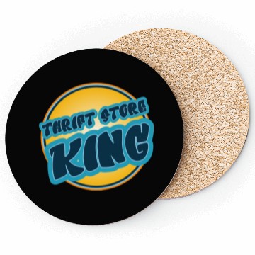 Discover Thrift Store Kking blue orange Coasters