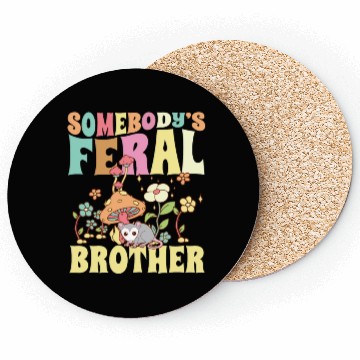 Discover Somebody's Feral Brother Wild Bro Opossum Groovy Coasters