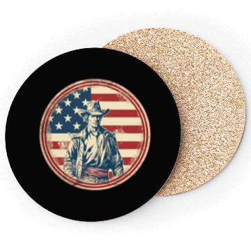 Discover American Flag Cowboy Design Coasters
