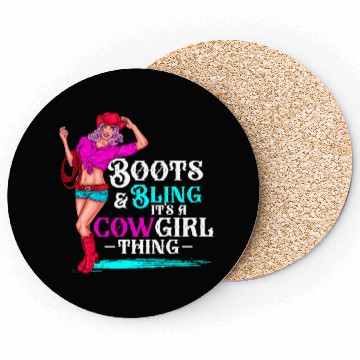 Discover Cow Boots And Bling It'S Cow Things Western Cory Coasters
