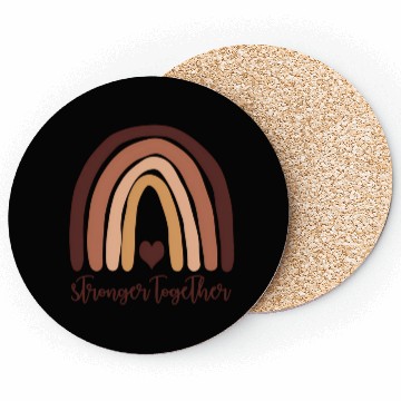 Discover Stronger Together in Tone Rainbow Heart Coasters
