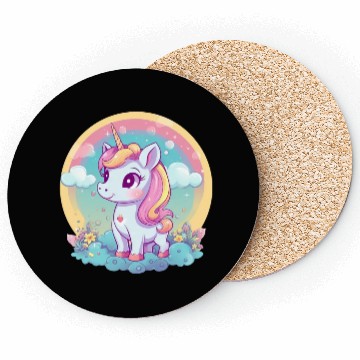 Discover Unicorn Rainbow Sunset Coasters