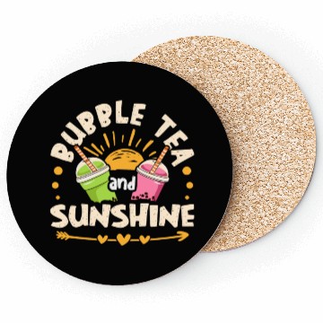 Discover Bubble Tea And Sunshine Boba Tea Drinker Coasters