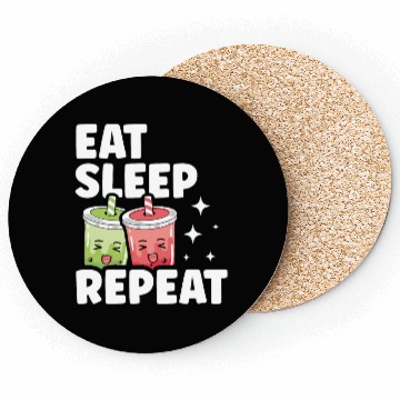 Discover Eat Sleep Boba Tea Repeat Bubble Tea Lover Drinker Coasters