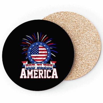 Discover God Bless America Independence Day USA Patriot Coasters