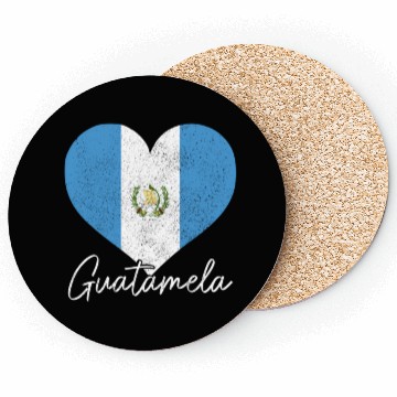 Discover Guatemala Guatemalan Flag Pride Heart Chapina Coasters