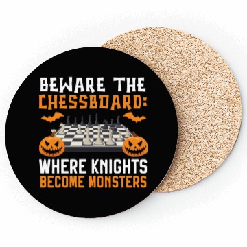 Discover Chess Halloween Trick Or Treat Chess Board Game Coasters