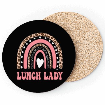 Discover Lunch Lady Leopard Rainbow Back To School Coasters
