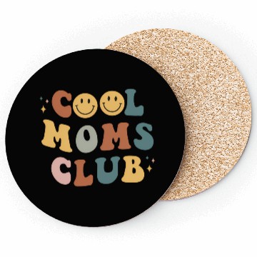 Discover Moms Club On Back Print Coasters