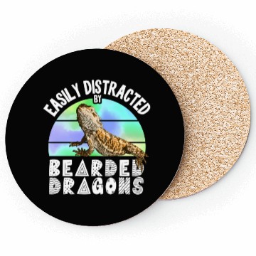 Discover Easily Distracted By Bearded Dragons Reptile Coasters