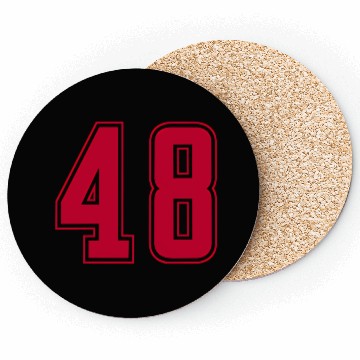 Discover Red Number 48 Team Junior Sports Numbered Coasters