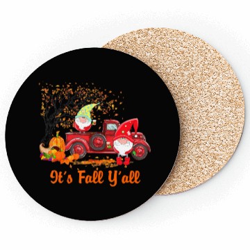 Discover It's Fall Y'all Cute Gnomes Pumpkin Spice Autumn Coasters