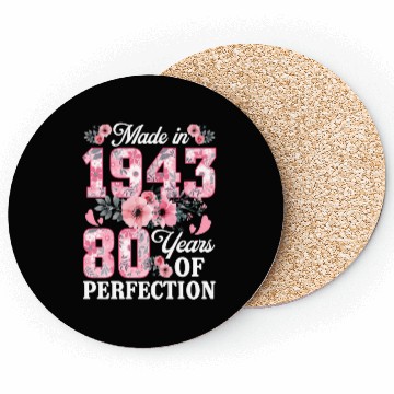 Discover 80 Made In 1943 Floral 80Th Coasters