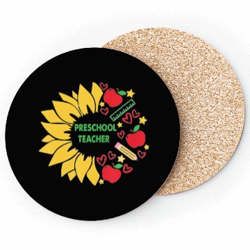 Discover Preschool Teacher Sunflower Back To School Coasters
