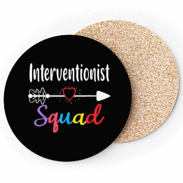 Discover Interventionist Squad Funny Back To School Coasters