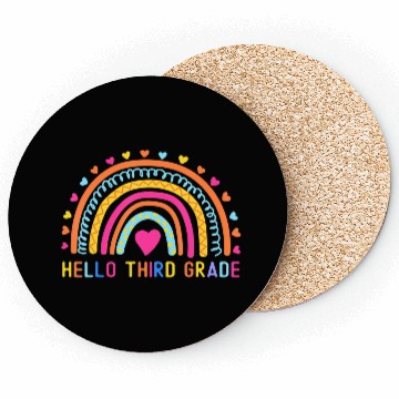 Discover Hello Third Grade Rainbow 3rd Grade Teacher Back Coasters