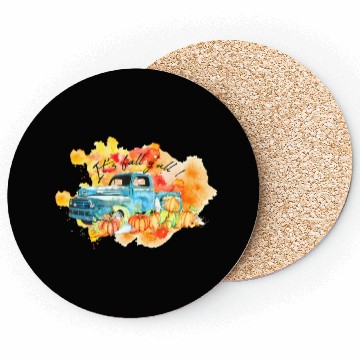 Discover Vintage Fall Truck Pumpkins Autumn Leaves It's Coasters